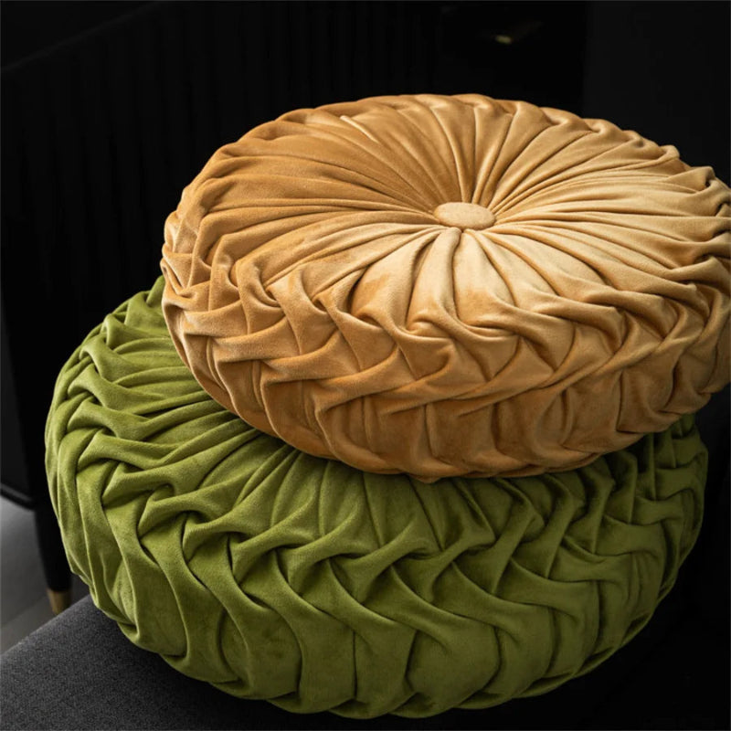 Round Velvet Throw Pillow