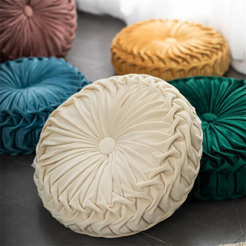 Round Velvet Throw Pillow